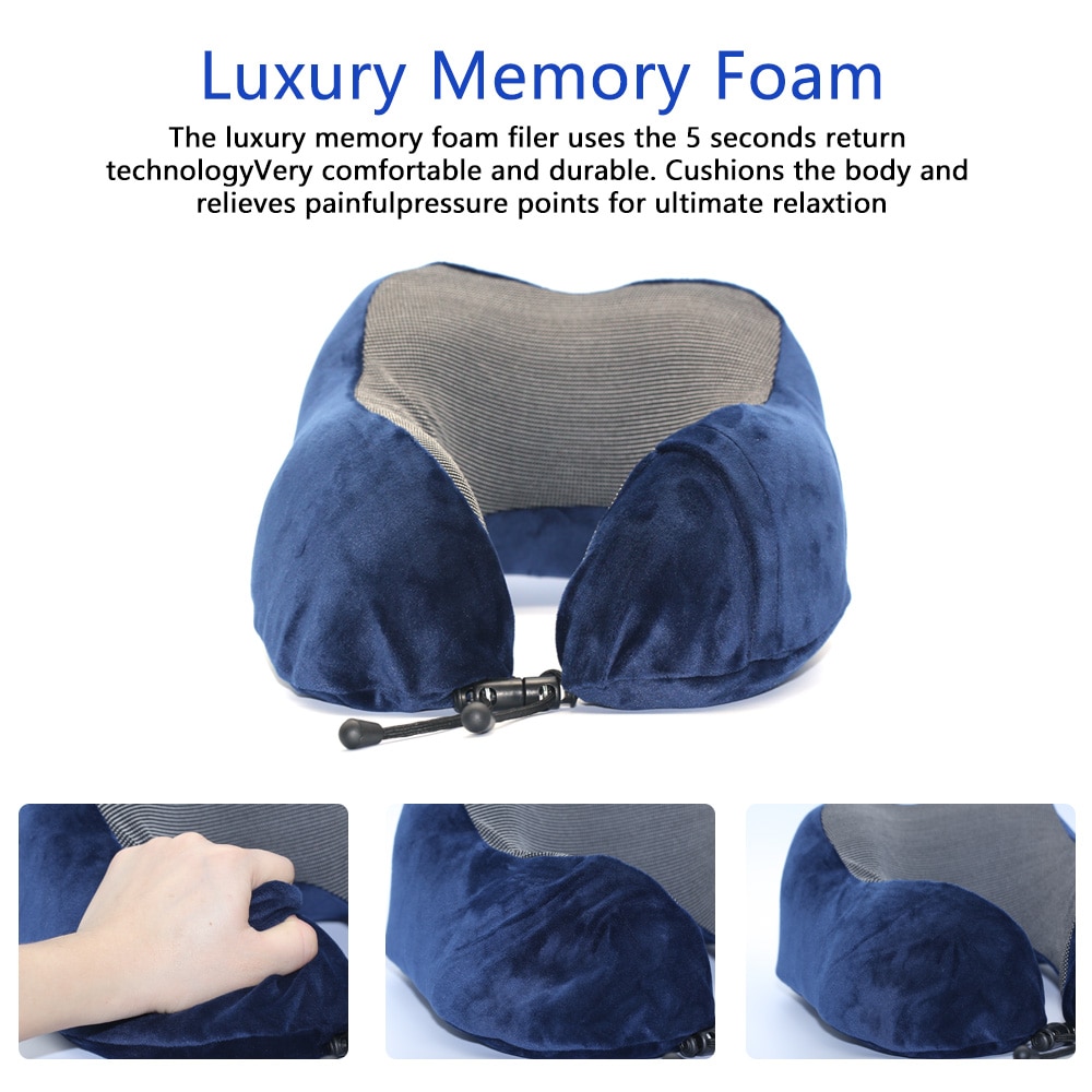 Dropship U Shaped Memory Foam Neck Pillows Soft Slow Rebound Space Travel  Pillow Massage Sleeping Airplane Pillow Neck Cervical Bedding to Sell  Online at a Lower Price