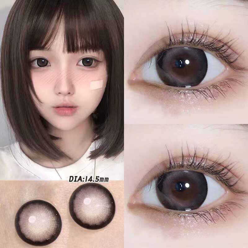 Black Color Contact Lenses Large Diameter Lenses Anime Accessories  Prescription Myopic Annual Color Cosmetics Eye Contact Lenses - Shopizia