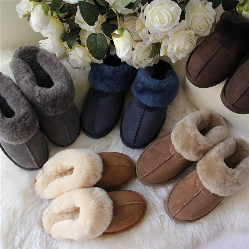 Top Quality 2022 Natural Sheepskin Fur Slippers Female Winter Slippers ...